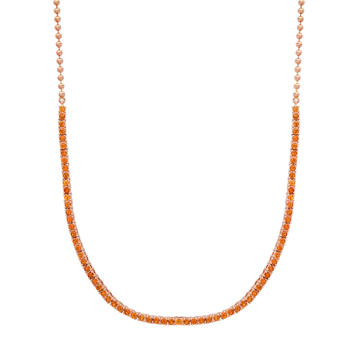 Prong Set Gemstone 1/2 Tennis Necklace