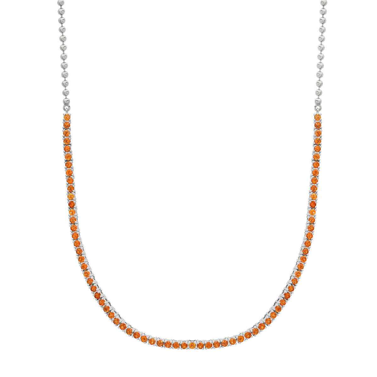 Prong Set Gemstone 1/2 Tennis Necklace