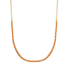 Prong Set Gemstone 1/2 Tennis Necklace