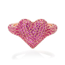 Hearty Sparkle Pave Gemstone Heart Ring
