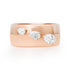 Gold Cigar Band Ring with Graduated Diamond Pears