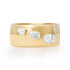 Gold Cigar Band Ring with Graduated Diamond Pears