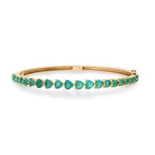 Emerald Hearts Half Eternity Bangle Bracelet