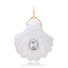 Laguna Agate Shell Charm with Grey Spinel