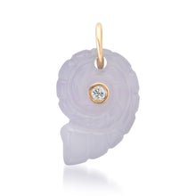 Chalcedony Shell with Diamonds & Rubies