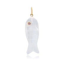 Perfect Poisson Carved Gemstone & Diamond Fish Charm