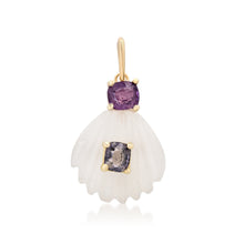 Moonstone Seashell with Spinel Charm