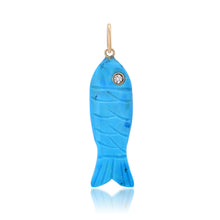 Perfect Poisson Carved Gemstone & Diamond Fish Charm