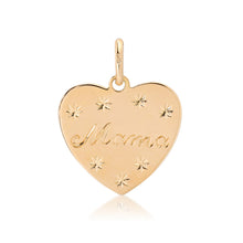Customizable Double Sided Heart Charm with Engraved Stars