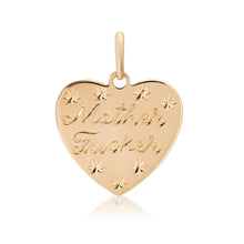 Customizable Double Sided Heart Charm with Engraved Stars