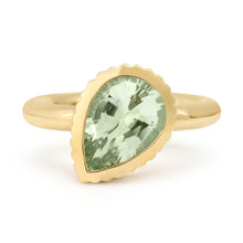 Dream in Technicolor Bezel Pear Mint Beryl Ring