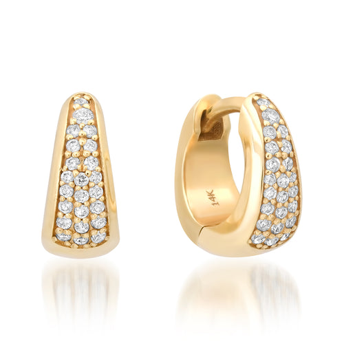 The Everydae Solid Gold or Pave Diamond Huggie Earrings