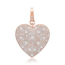 Domed Double Sided Stars & Scattered Pave Diamond Heart Charm