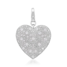 Domed Double Sided Stars & Scattered Pave Diamond Heart Charm