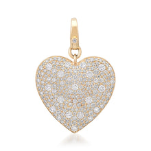 Domed Double Sided Stars & Scattered Pave Diamond Heart Charm