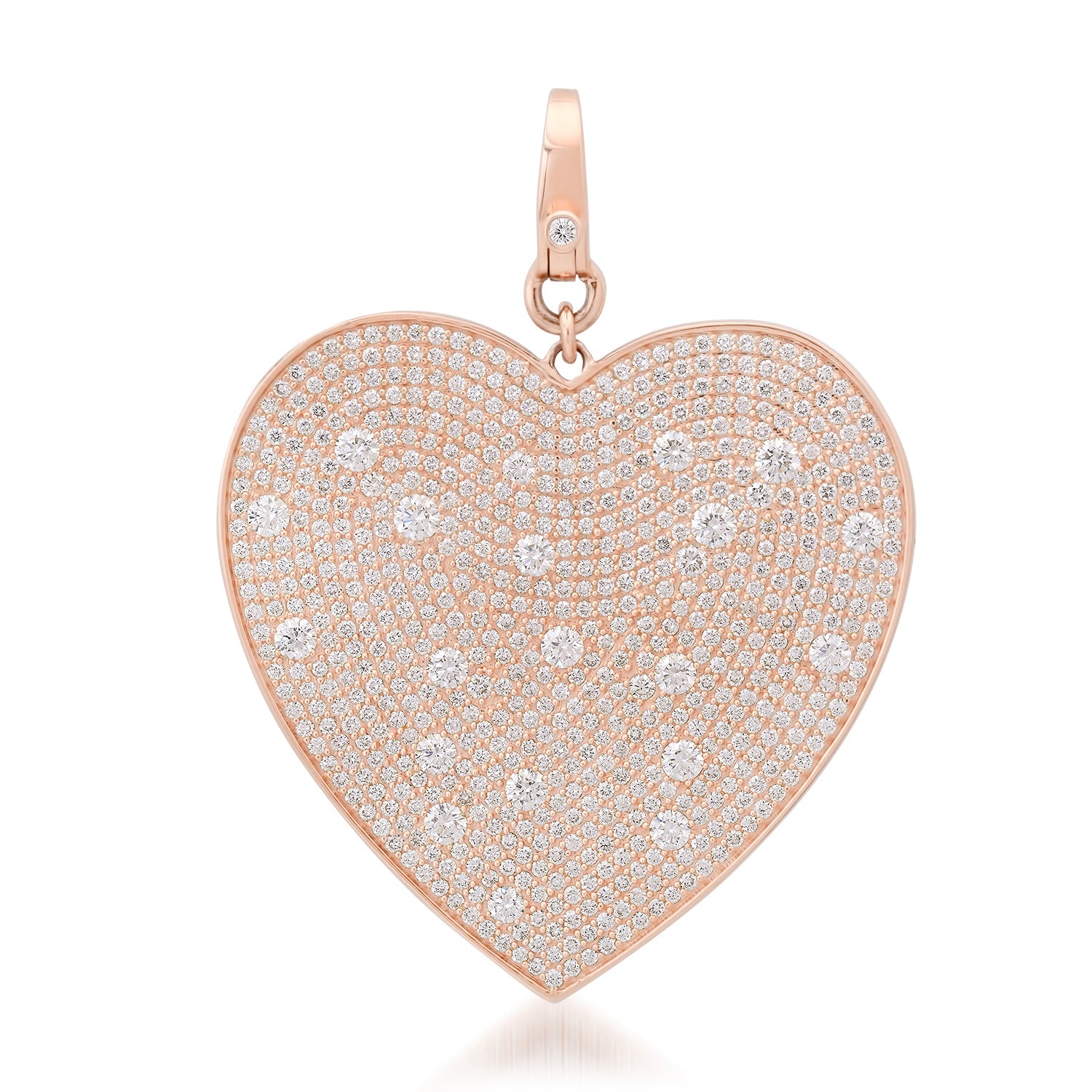 Jumbo Scattered Pave Diamond Mosaic Heart Charm