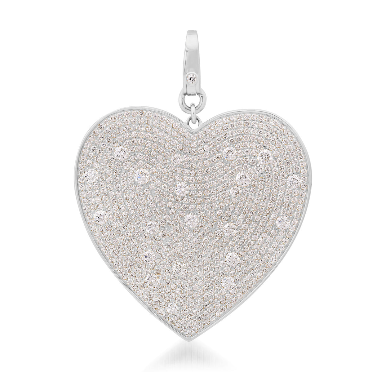 Jumbo Scattered Pave Diamond Mosaic Heart Charm