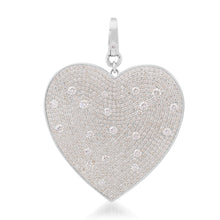 Jumbo Scattered Pave Diamond Mosaic Heart Charm