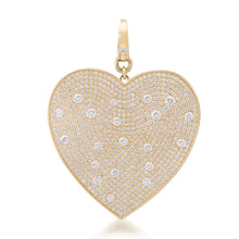 Jumbo Scattered Pave Diamond Mosaic Heart Charm