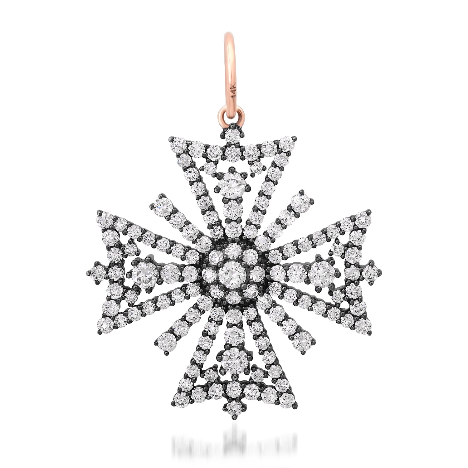 Jumbo Scattered Pave Diamond Mosaic Heart Charm