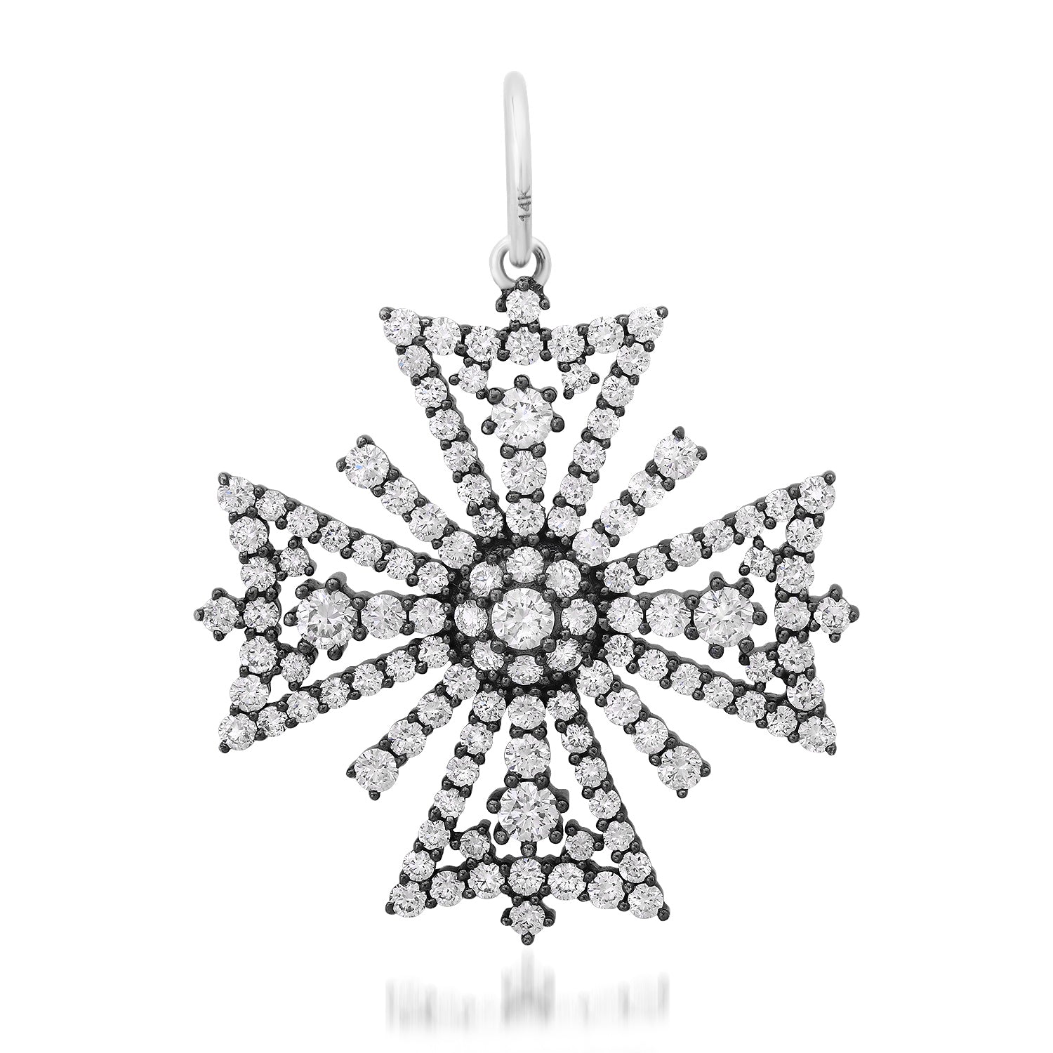 Jumbo Scattered Pave Diamond Mosaic Heart Charm