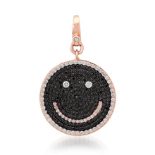 Jumbo Black & White Diamond Smiley Face Charm