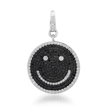 Jumbo Black & White Diamond Smiley Face Charm