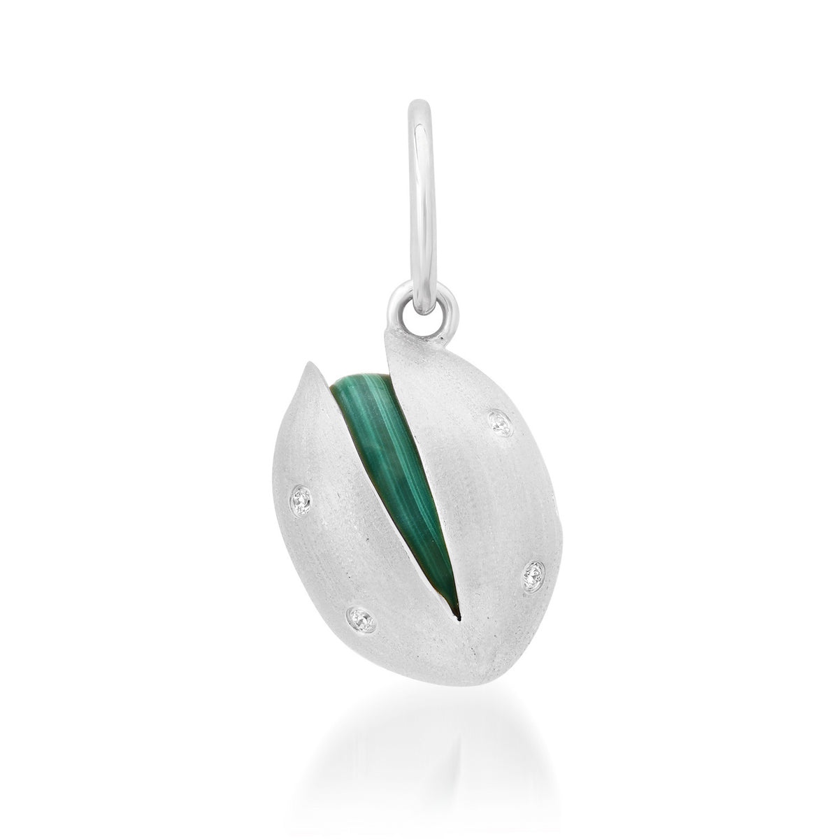 Satin Gold Malachite Pistachio Charm