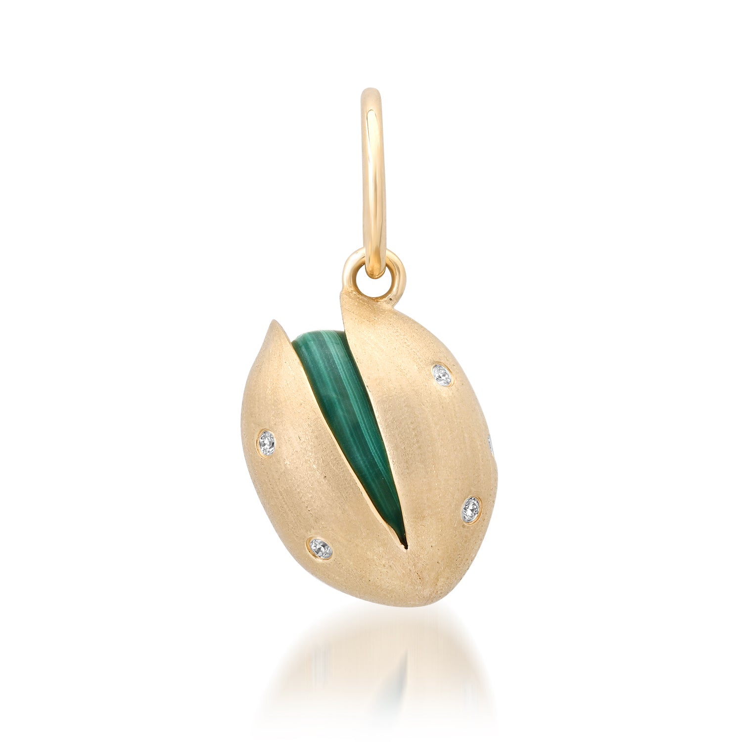 Satin Gold Malachite Pistachio Charm