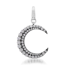 Diamond Crescent Moon Charm with Black Rhodium