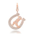 Kicking up Sparkle Pave Diamond Horseshoe & Cowboy Boot Charm