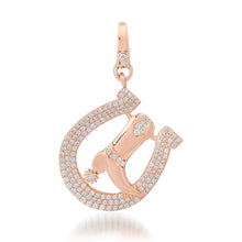 Kicking up Sparkle Pave Diamond Horseshoe & Cowboy Boot Charm