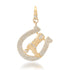 Kicking up Sparkle Pave Diamond Horseshoe & Cowboy Boot Charm