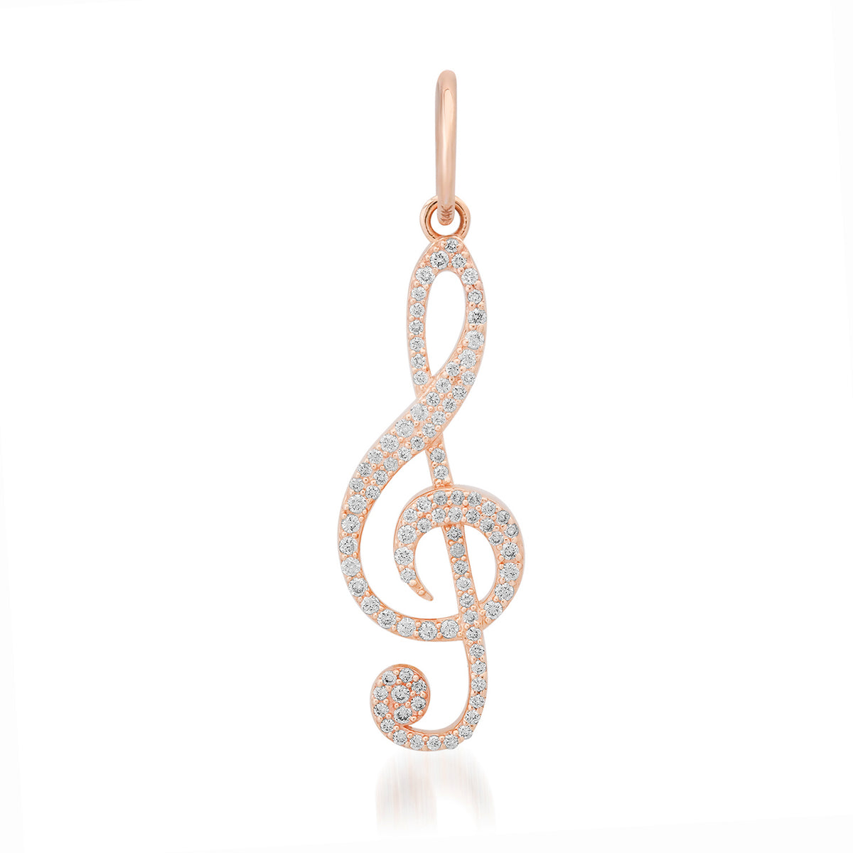 Pave Diamond Musical Note Charm
