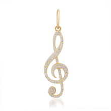 Pave Diamond Musical Note Charm