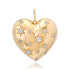 Double Sided Diamond Star of David & Flower Accented Puffy Heart Charm