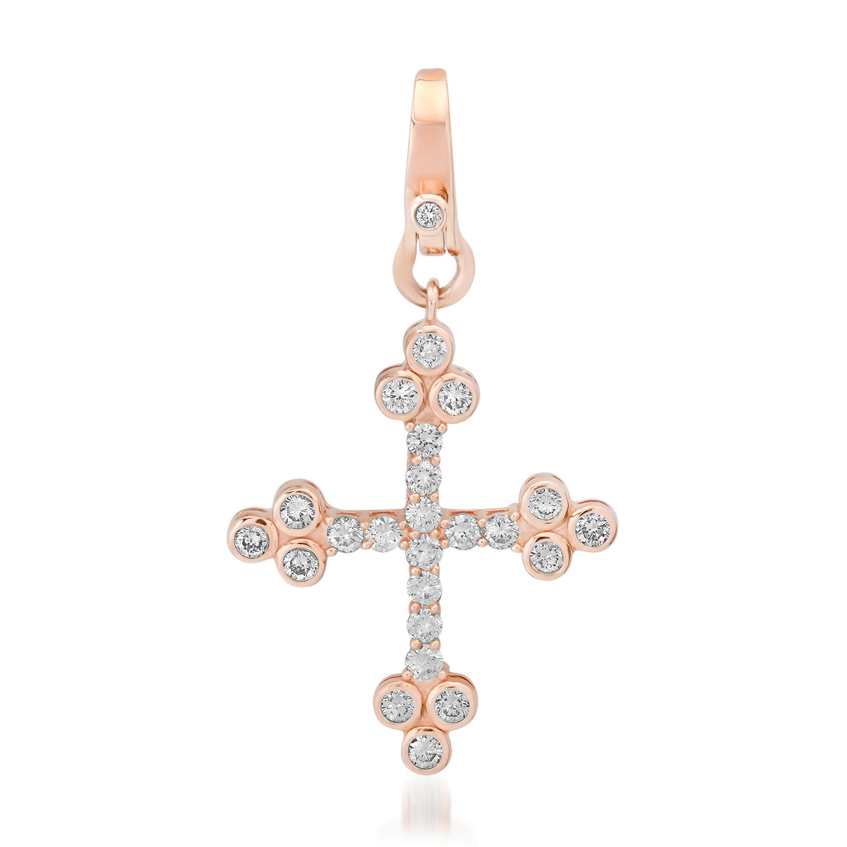 Bezel Set Diamond Cross Charm