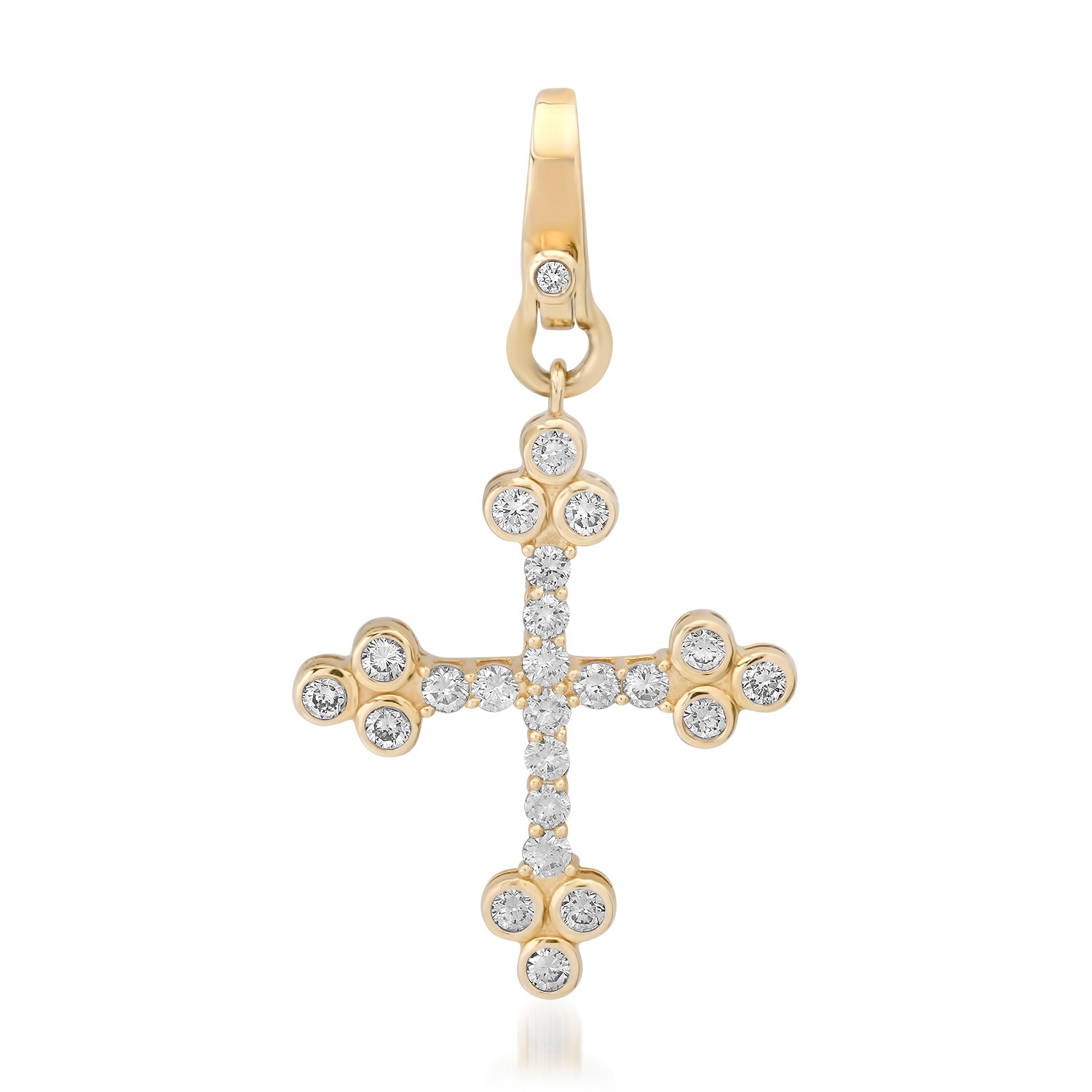 Bezel Set Diamond Cross Charm