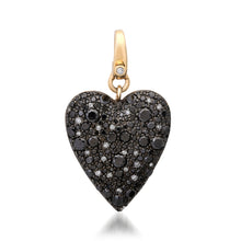 Scattered Black & White Diamond Heart Charm