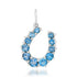 Graduated London Blue Topaz Horseshoe Charm