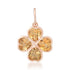 Bezel Set Citrine or Peridot Heart Clover Charm