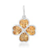 Bezel Set Citrine or Peridot Heart Clover Charm