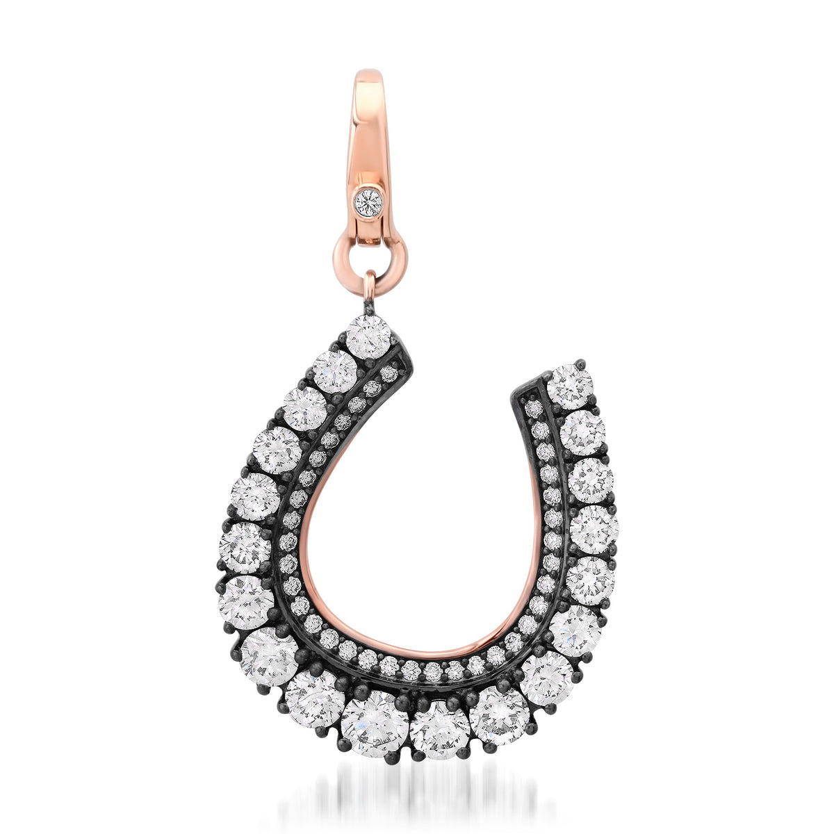 Diamond Horseshoe Charm with Black Rhodium