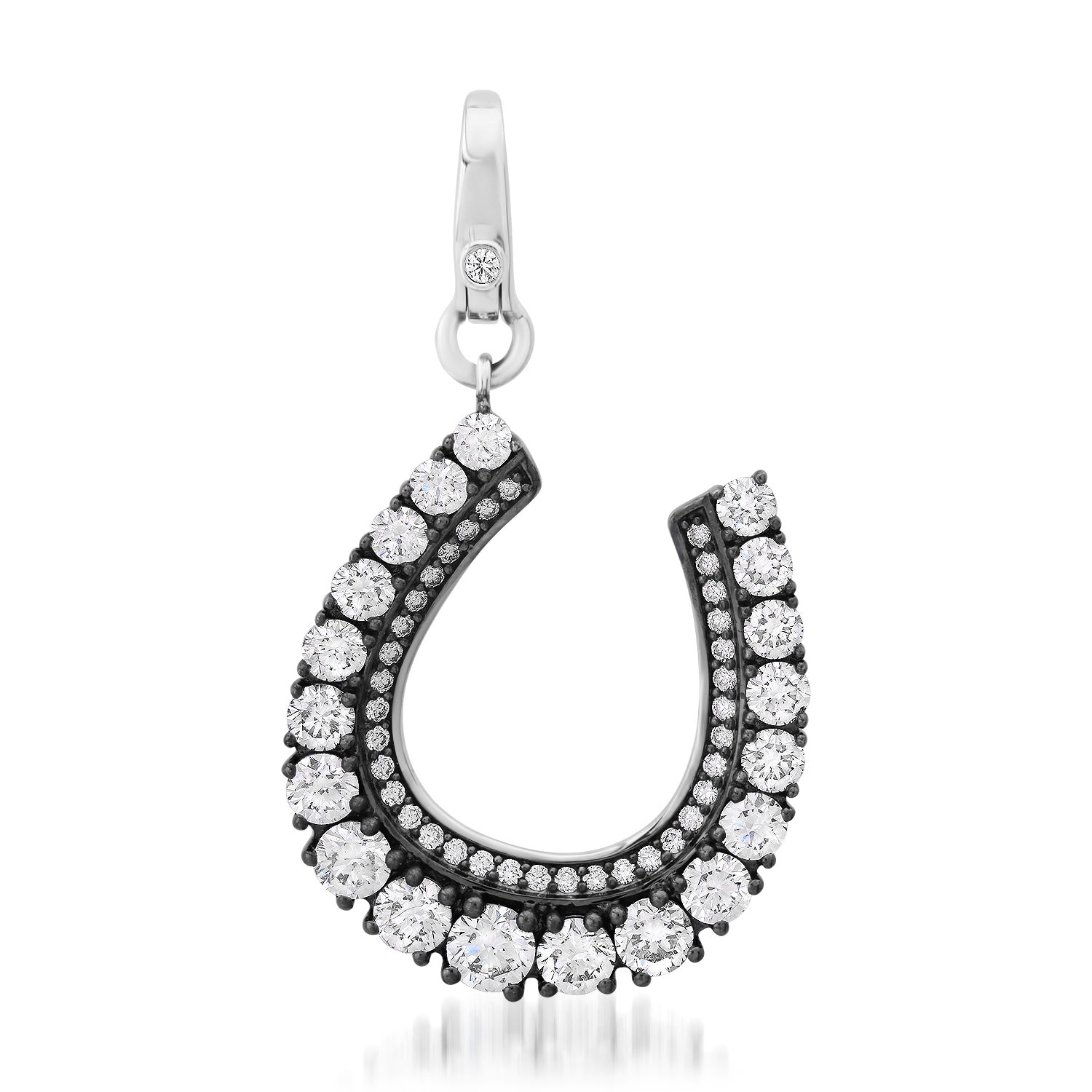 Diamond Horseshoe Charm with Black Rhodium