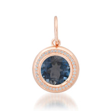 London Blue Topaz & Pave Diamond Circle Charm