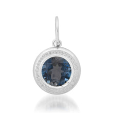 London Blue Topaz & Pave Diamond Circle Charm