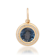 London Blue Topaz & Pave Diamond Circle Charm