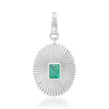 Fluted Oval & Emerald Statement Charm