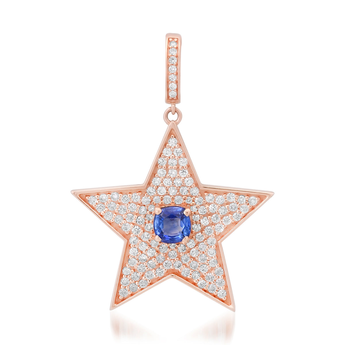 Pave Diamond & Blue Sapphire Statement Star Charm