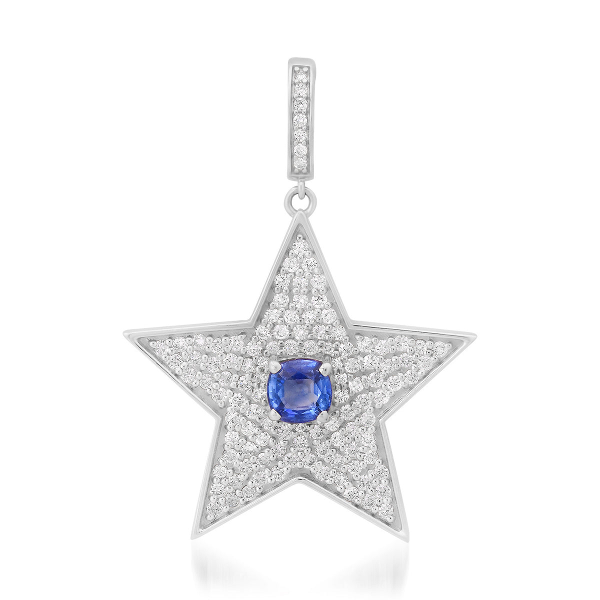 Pave Diamond & Blue Sapphire Statement Star Charm